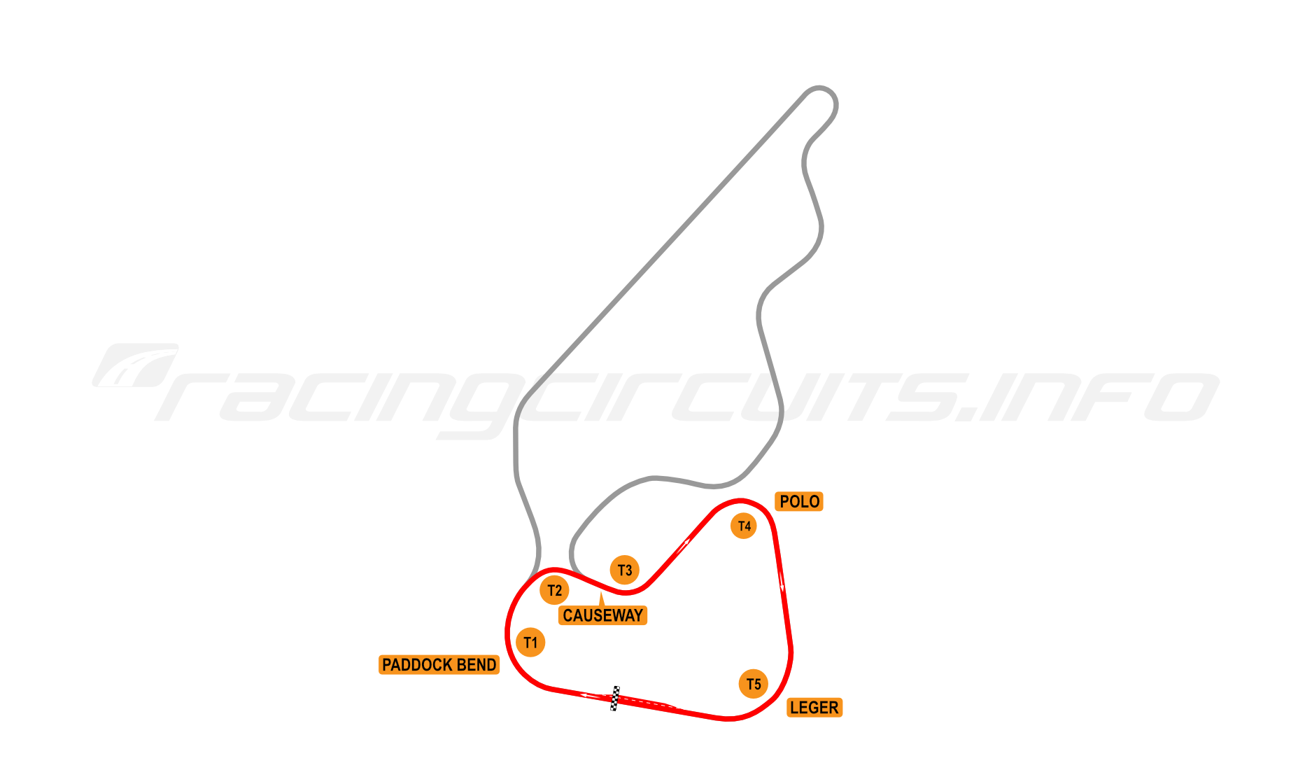 Map of Warwick Farm, Short (Club) Circuit 1963-73